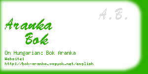 aranka bok business card